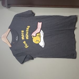 Large sanrio Gudetama 'five more minutes' shirt